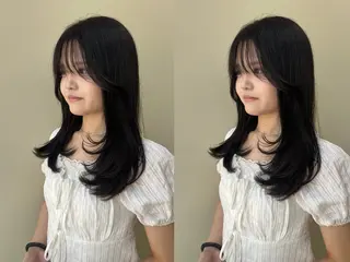 セミロング カラー tomu/天神大名/ 透明感カラー🐧のヘアスタイル