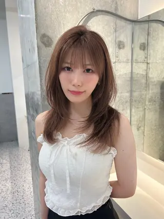セミロング 地毛風縮毛矯正 ☘️松井　傑のヘアスタイル