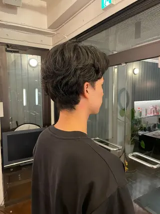 ショート パーマ メンズ TIECHEL所属・韓国ナチュラル・ ベージュ/落合夏希のヘアスタイル