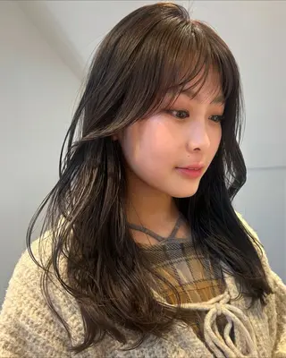 セミロング カラー パーマ メンズ レイヤー/透明感/ ブリーチなし/わかなのヘアスタイル