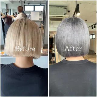 ショート カラー ムラ修正/ ハイトーン💖Riaのヘアスタイル