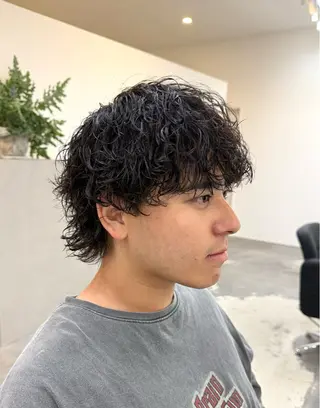 パーマ メンズ 古賀 雄大のヘアスタイル