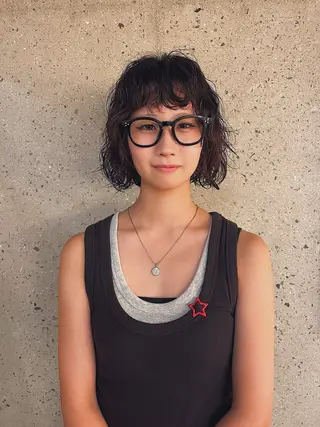 ショート IZAKI/パーマ/ ボブ/ショート/平尾のヘアスタイル