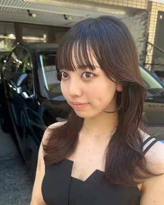 セミロング カラー フリーランス所属・韓国ヘア レイヤー くびれヘアMATSUのヘアスタイル
