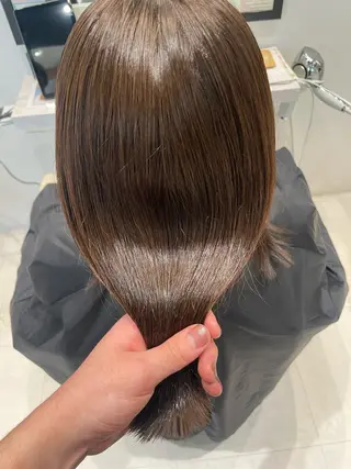 セミロング カラー k-twoたき✨艶感 カラー/美髪矯正のヘアスタイル