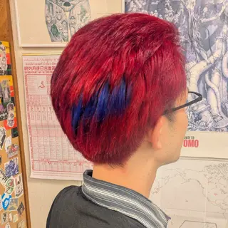 ショート メンズ カラー fuwat所属・秋葉原でカラーする なら🐉ちぇーたんのヘアスタイル