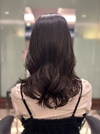 ミディアム パーマ 垢抜けヘア 韓国ヘア銀座近下菜央のヘアスタイル