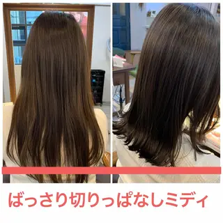 セミロング 藤間 帆乃夏（とうまほのかのヘアスタイル