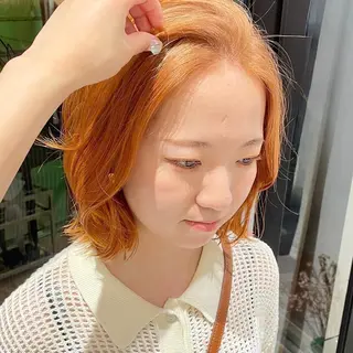 ミディアム カラー 🍊暖色×顔周り 🍊cocoroのヘアスタイル