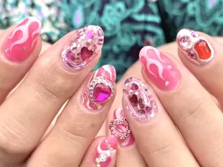 ネイル Shis_🦄shi 韓国風キラキラネイルのネイルデザイン