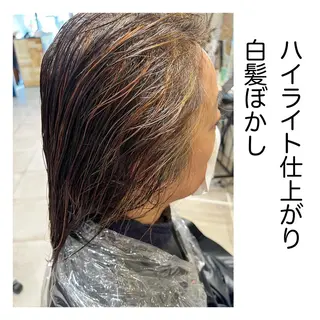 ミディアム カラー 長津 健一郎のヘアスタイル