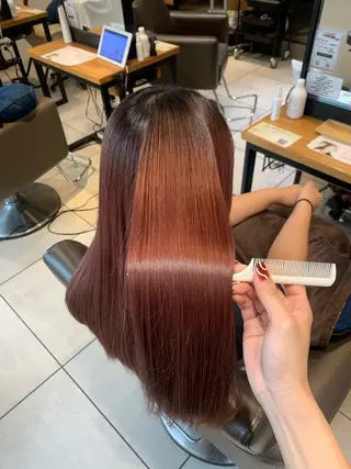ロング カラー soëll所属・☺︎そぶえ　ゆうな/ 暖色カラー/縮毛矯正のヘアスタイル