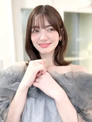 ミディアム 韓国アイドルヘア🤍 nanako🦋のヘアスタイル