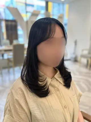 セミロング 韓国ヘア 🇰🇷 RUKA 🩵🤍のヘアスタイル