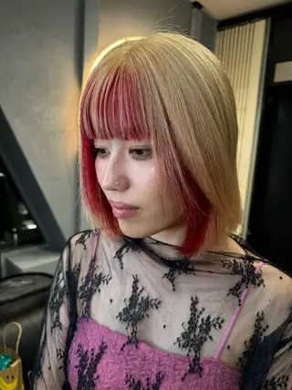 ミディアム カラー dao/ミルクティー /ブラウン/ブロンドのヘアスタイル