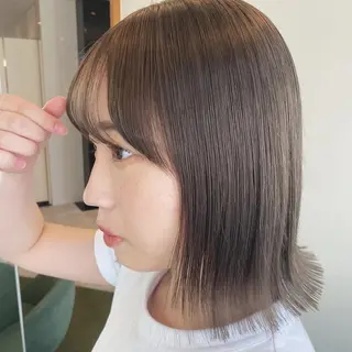 ミディアム カラー ホリイ ハルカのヘアスタイル