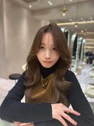 セミロング 韓国ヘア/ベージュ カラー/髪質改善/涼のヘアスタイル