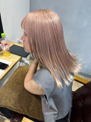 ロング カラー 切りっぱなしボブ 艶カラー🌷江梨🍎のヘアスタイル