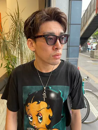 ショート カラー メンズ アトム/ウルフ パーマ/レイヤーのヘアスタイル