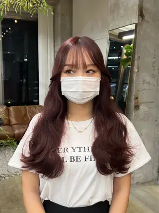 ロング カラー era所属・azumi/ボブ/暖 色/オリーブ/縮毛のヘアスタイル