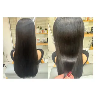 ロング レイヤーカット・ 縮毛矯正 星野のヘアスタイル