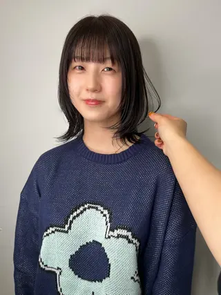 ミディアム カラー パーマ ヘアアレンジ memoto東三国店 🌼RENA🌼のマツエク・マツパデザイン
