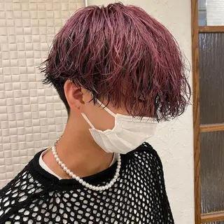 ミディアム 新宿メンズパーマ ヨモギダのヘアスタイル