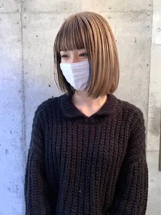 ミディアム ♥️ボブ/ベージュ /オリーブ/mahoのヘアスタイル