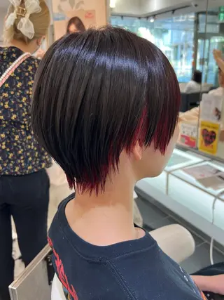 ショート カラー ダメージレスカラー /透明感カラー 上長のヘアスタイル