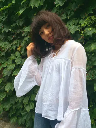 ミディアム セミロング カラー パーマ STAR所属・内藤 達也のヘアスタイル