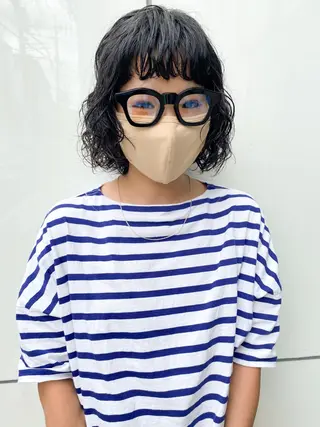 ショート カラー パーマ ヘアアレンジ メンズ キッズ ネイル マツエク・マツパ パーマスタイル🔅 sayacaのヘアスタイル