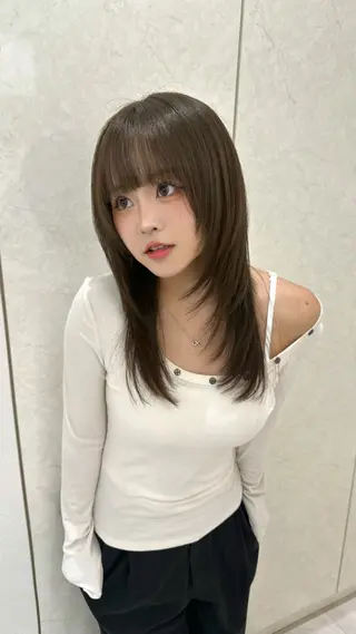 ミディアム 平成ギャル×韓国 mix💖MIKUのヘアスタイル