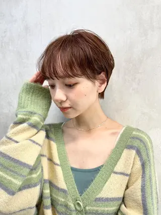 ショート カラー ヘアアレンジ 🎀暖色カラー🎀 ♡yurika♡のヘアスタイル