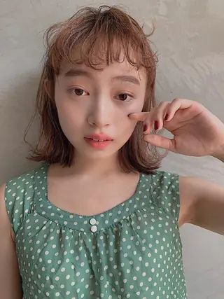 ミディアム カラー 江原 綾花のヘアスタイル