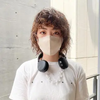 ミディアム カラー パーマ スパイキーショート/ メンズヘア/hugeのヘアスタイル