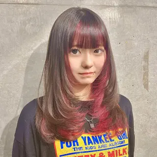 ロング カラー 藤澤 夏実/インナーカラーのヘアスタイル