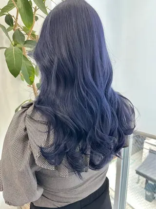 ロング カラー ﾔﾏﾅｶ ﾘﾘｶ🫐 寒色系ｶﾗｰ🫐のヘアスタイル