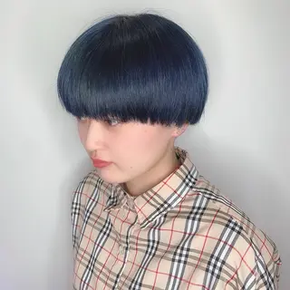 ショート カラー AMI ウルフパーマ/メンズのヘアスタイル