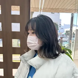 ミディアム ダブルカラー/韓国 ヘア/さわのあかねのヘアスタイル