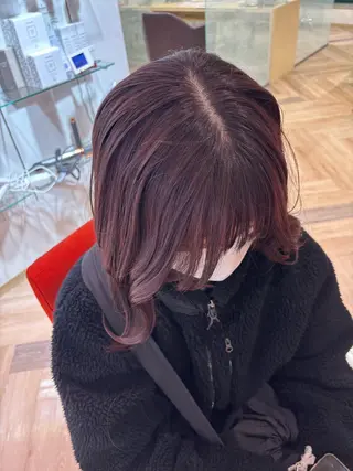 ミディアム カラー ゆい/パーマ/レイヤ ー/似合わせカラーのヘアスタイル