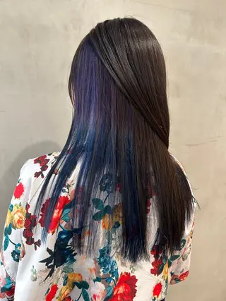ロング カラー デザインカラー🖤 イシイレイのヘアスタイル