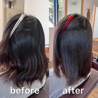 ミディアム パーマ KIZU 髪質改善 オカルト怪談のヘアスタイル