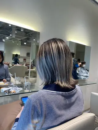 ミディアム カラー キクチ ホナミのヘアスタイル