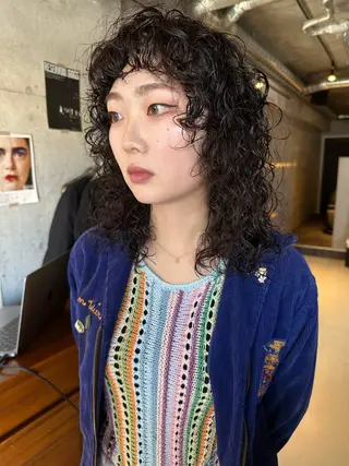 セミロング パーマ 斎藤祐樹 /レイヤー/パーマのヘアスタイル