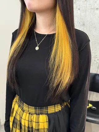 ロング カラー 切りっぱなしボブ/ ブリーチカラー/大塚のヘアスタイル