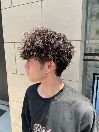 パーマ メンズ 韓国レイヤー/センタ ーパート/坂本翔のヘアスタイル