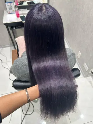 カラー 透明感カラー💙 束感まつげ🪼海月のヘアスタイル