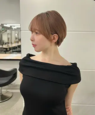 ショート 縮毛矯正/ハイトーン /パーマ/前原汐🎐のヘアスタイル