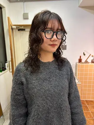 セミロング パーマ sakura🌸 レイヤー/韓国ヘアのヘアスタイル