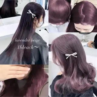 ロング カラー ヘアアレンジ 𝘳𝘺𝘰𝘬𝘢 髪質改善／ブリーチのヘアスタイル